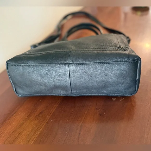 American Leather Co Jamestown Tote | ✨Buttery Soft✨ Slouchy Black Leather Bag - Picture 7 of 10